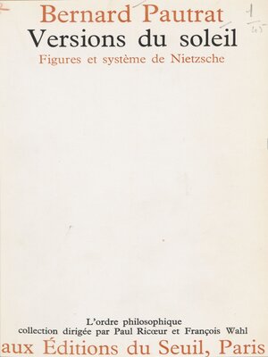 cover image of Versions du soleil